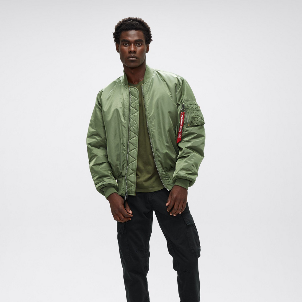 Rothco MA-1 Flight Jacket with Patches (Sage Green) Medium